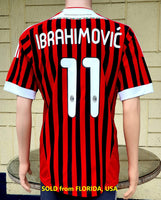 ITALIAN CALCIO AC MILAN 2011-2012 SUPERCOPPA ITALIANA- CHAMPION IBRAHIMOVIC 11 HOME ADIDAS SHIRT MAGLIA LARGE  CODE # V13457