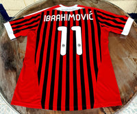 ITALIAN CALCIO AC MILAN 2011-2012 SUPERCOPPA ITALIANA- CHAMPION IBRAHIMOVIC 11 HOME ADIDAS SHIRT MAGLIA LARGE  CODE # V13457