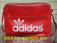 ADIDAS  SPORTS VINTAGE 1970'S PETER BLACK ( KEIGHLEY ) LTD. RED FLIGHT SHOULDER BAG NORTHERN SOUL.  SOLD !!!