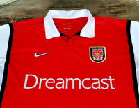 ENGLISH PREMIER ARSENAL FC 1999-2000  FA CHARITY SHIELD CHAMPION & UEFA RUNNERS-UP BERGKAMP 10 JERSEY NIKE HOME SHIRT CAMISETA LARGE