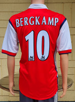 ENGLISH PREMIER ARSENAL FC 1999-2000  FA CHARITY SHIELD CHAMPION & UEFA RUNNERS-UP BERGKAMP 10 JERSEY NIKE HOME SHIRT CAMISETA LARGE