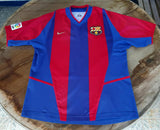 SPANISH LA LIGA BARCELONA FC 2002-2003 UEFA CHAMPIONS LEAGUE QUARTER FINALS VINTAGE INIESTA 34 JERSEY NIKE SHIRT 