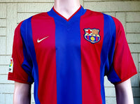 SPANISH LA LIGA BARCELONA FC 2002-2003 UEFA CHAMPIONS LEAGUE QUARTER FINALS VINTAGE INIESTA 34 JERSEY NIKE SHIRT SMALL  