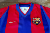 SPANISH LA LIGA BARCELONA FC 2002-2003 UEFA CHAMPIONS LEAGUE QUARTER FINALS VINTAGE INIESTA 34 JERSEY NIKE SHIRT SMALL  