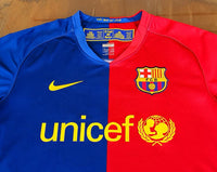 SPANISH LA LIGA BARCELONA FC 2008-2009 TREBLE JERSEY NIKE SHIRT CAMISETA SMALL CODE # 286784-655