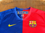 SPANISH LA LIGA BARCELONA FC 2008-2009 TREBLE JERSEY NIKE SHIRT CAMISETA SMALL CODE # 286784-655