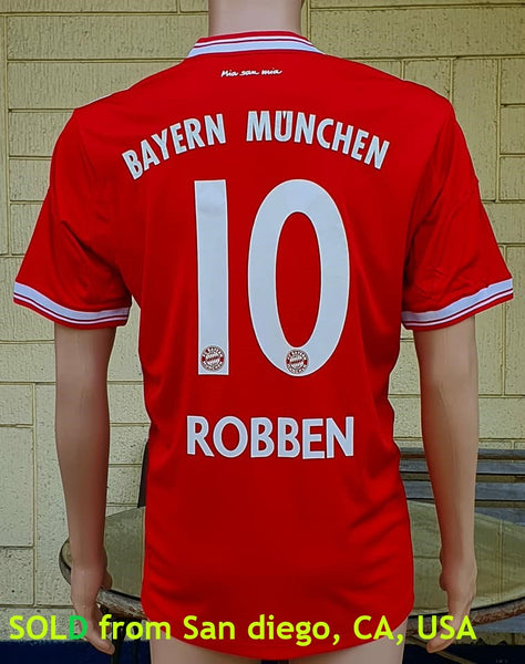 GERMAN BUNDESLIGA BAYERN MUNICH 2013-2014 UEFA SUPER CUP CHAMPION ADIDAS ROBBEN JERSEY LARGE  SOLD OUT!