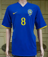 BRAZIL 2008-2010 WORLD CUP IN SOUTH AFRICA AWAY KAKA 8 JERSEY SIZE LARGE / code # 258950-493