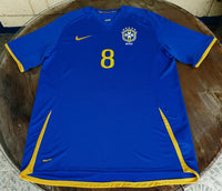 BRAZIL 2008-2010 WORLD CUP IN SOUTH AFRICA AWAY KAKA 8 JERSEY SIZE LARGE / code # 258950-493