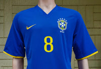 BRAZIL 2008-2010 WORLD CUP IN SOUTH AFRICA AWAY KAKA 8 JERSEY SIZE LARGE / code # 258950-493