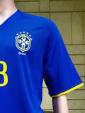 BRAZIL 2008-2010 WORLD CUP IN SOUTH AFRICA AWAY KAKA 8 JERSEY SIZE LARGE / code # 258950-493