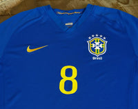 BRAZIL 2008-2010 WORLD CUP IN SOUTH AFRICA AWAY KAKA 8 JERSEY SIZE LARGE / code # 258950-493