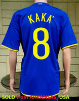 BRAZIL 2008-2010 WORLD CUP IN SOUTH AFRICA AWAY KAKA 8 JERSEY SIZE LARGE / code # 258950-493  SOLD OUT!