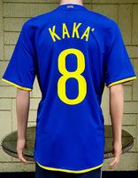 BRAZIL 2008-2010 WORLD CUP IN SOUTH AFRICA AWAY KAKA 8 JERSEY SIZE LARGE / code # 258950-493