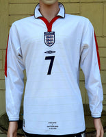 ENGLAND 2004 UEFA EURO QUARTER-FINAL REVERSIBLE JERSEY UMBRO BECKHAM 7 SHIRT MEDIUM/ MODEL # 00686186