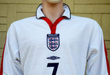 ENGLAND 2004 UEFA EURO QUARTER-FINAL REVERSIBLE JERSEY UMBRO BECKHAM 7 SHIRT MEDIUM/ MODEL # 00686186