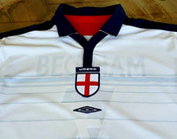 ENGLAND 2004 UEFA EURO QUARTER-FINAL REVERSIBLE JERSEY UMBRO BECKHAM 7 SHIRT MEDIUM/ MODEL # 00686186