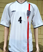 ENGLAND 2001-2002 WORLD CUP QUARTER FINALS HOME SHIRT GERRARD 4 UMBRO JERSEY EXTRA LARGE 