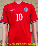 ENGLAND 2002 WORLD CUP QUARTER FINALS REVERSIBLE SHIRT MICHAEL OWEN 10 UMBRO JERSEY  LARGE  SOLD!!!