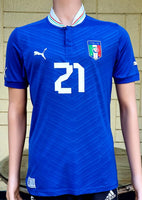 ITALY 2012 EURO RUNNERS-UP PIRLO 21 HOME JERSEY MAGLIA CAMISETA MEDIUM / STYLE # 740355