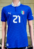 ITALY 2012 EURO RUNNERS-UP PIRLO 21 HOME JERSEY MAGLIA CAMISETA MEDIUM / STYLE # 740355