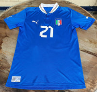 ITALY 2012 EURO RUNNERS-UP PIRLO 21 HOME JERSEY MAGLIA CAMISETA MEDIUM / STYLE # 740355