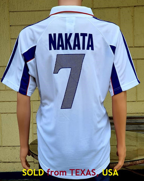 JAPAN 2000 AFC ASIAN CUP CHAMPION NAKATA 7 AWAY JERSEY ADIDAS SHIRT  LARGE  ジャージーシャツ  SOLD OUT !