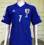 JAPAN 2002 WORLD CUP (JAPAN V. RUSSIA ) RARE NAKATA 7  JERSEY ADIDAS HOME SHIRT LARGE ジャージーシャツ 