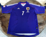 JAPAN 2002 WORLD CUP (JAPAN V. RUSSIA ) RARE NAKATA 7  JERSEY ADIDAS HOME SHIRT LARGE ジャージーシャツ 