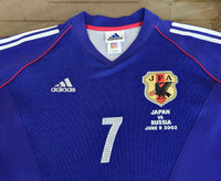 JAPAN 2002 WORLD CUP (JAPAN V. RUSSIA ) RARE NAKATA 7  JERSEY ADIDAS HOME SHIRT LARGE ジャージーシャツ 