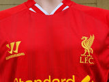 ENGLISH PREMIER LIVERPOOL FC 2013-2014 EPL RUNNERS-UP JERSEY WARRIOR SUAREZ 7 HOME SHIRT LARGE