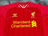 ENGLISH PREMIER LIVERPOOL FC 2013-2014 EPL RUNNERS-UP JERSEY WARRIOR SUAREZ 7 HOME SHIRT LARGE