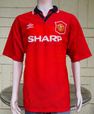 ENGLISH PREMIER MANCHESTER UNITED FC 1995-96 PREMIER LEAGUE CHAMPION ERIC CANTONA JERSEY UMBRO SHIRT XL 