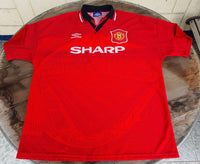 ENGLISH PREMIER MANCHESTER UNITED FC 1995-96 PREMIER LEAGUE CHAMPION ERIC CANTONA JERSEY UMBRO SHIRT XL 