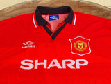 ENGLISH PREMIER MANCHESTER UNITED FC 1995-96 PREMIER LEAGUE CHAMPION ERIC CANTONA JERSEY UMBRO SHIRT XL 