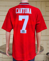 ENGLISH PREMIER MANCHESTER UNITED FC 1995-96 PREMIER LEAGUE CHAMPION ERIC CANTONA JERSEY UMBRO SHIRT XL 