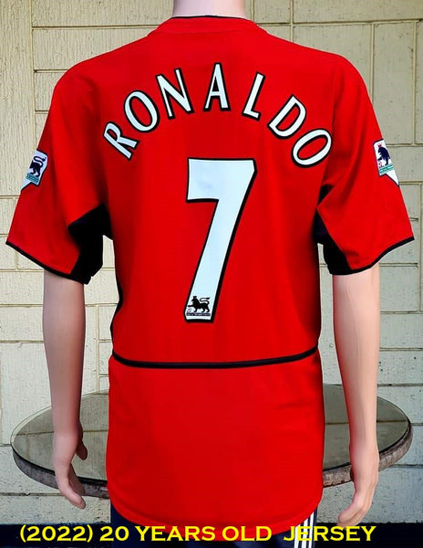 ENGLISH PREMIER MANCHESTER UNITED FC 2002-03 EPL CHAMPION RONALDO 7 HO –  vintage soccer jersey