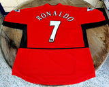 ENGLISH PREMIER MANCHESTER UNITED FC 2002-03 EPL CHAMPION RONALDO 7 HOME JERSEY NIKE SHIRT LARGE