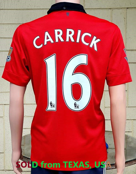 ENGLISH PREMIER MANCHESTER UNITED FC 2013-2014 COMMUNITY SHIELD CHAMPION CARRICK 16 JERSEY ADIDAS SHIRT MEDIUM  OUT OF STOCK