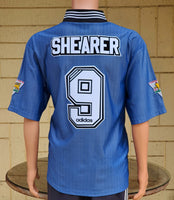 ENGLISH PREMIER NEWCASTLE UNITED FC 1996-1997 PREMIER 2ND, CHARITY SHIELD RUNNER UP, ALAN SHEARER JERSEY ADIDAS MEMORABILIA SHIRT XL 