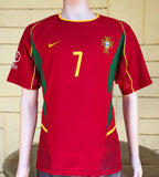 PORTUGAL 2002 WORLD CUP HOME QUALIFIER  FIGO 7 JERSEY NIKE SHIRT CAMISA CAMISETA MEDIUM 