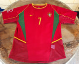 PORTUGAL 2002 WORLD CUP HOME QUALIFIER  FIGO 7 JERSEY NIKE SHIRT CAMISA CAMISETA MEDIUM 