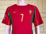 PORTUGAL 2002 WORLD CUP HOME QUALIFIER  FIGO 7 JERSEY NIKE SHIRT CAMISA CAMISETA MEDIUM 