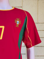 PORTUGAL 2002 WORLD CUP HOME QUALIFIER  FIGO 7 JERSEY NIKE SHIRT CAMISA CAMISETA MEDIUM 