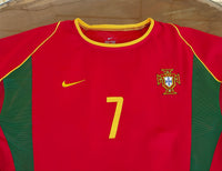 PORTUGAL 2002 WORLD CUP HOME QUALIFIER  FIGO 7 JERSEY NIKE SHIRT CAMISA CAMISETA MEDIUM 