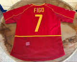 PORTUGAL 2002 WORLD CUP HOME QUALIFIER  FIGO 7 JERSEY NIKE SHIRT CAMISA CAMISETA MEDIUM 