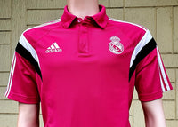 SPANISH LA LIGA REAL MADRID 2014-2015 UEFA SUPER CUP & FIFA CLUB WORLD CUP CHAMPION ADIDAS CLIMALITE POLO SHIRT CAMISETA MEDIUM CODE # F84281