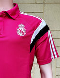 SPANISH LA LIGA REAL MADRID 2014-2015 UEFA SUPER CUP & FIFA CLUB WORLD CUP CHAMPION ADIDAS CLIMALITE POLO SHIRT CAMISETA MEDIUM CODE # F84281