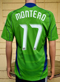 USA MLS SEATTLE SOUNDERS 2009 U.S. OPEN CUP CHAMPION FREDY MONTERO 17 JERSEY ADIDAS HOME SHIRT MEDIUM CODE # E77292 