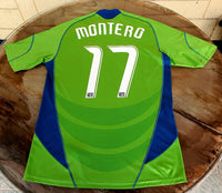 USA MLS SEATTLE SOUNDERS 2009 U.S. OPEN CUP CHAMPION FREDY MONTERO 17 JERSEY ADIDAS HOME SHIRT MEDIUM CODE # E77292 